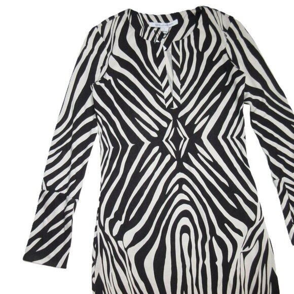 NWT Diane Von Furstenberg DVF Mazel in Zebra Black Silk Jersey Maxi Dress 0 - Picture 2 of 9